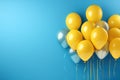 Happy birhtday greeting banner design, flying helium air balloons, festive celebration background Royalty Free Stock Photo