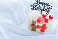 Happy Birth day Fresh butter cream cake decorated with small hearts