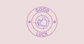 Good luck typography minimal postcard. Text patch sticker. Round seal stamp logo. Quote, phrase. Label or badge. Motivation Royalty Free Stock Photo