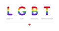 LGBT pride community. Lesbian Gay Bisexual Transgender. Gay culture symbol, Homosexual pride. Rainbow flag sexual identity