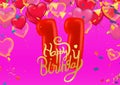 Happy Birthday Abstract Background with Shining Colorful Balloons. Party, Presentation, Sale, Anniversary and Club Design with Royalty Free Stock Photo