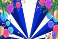 Happy Birthday Abstract Background with Shining Colorful Balloons. Party, Presentation, Sale, Anniversary and Club Design with Royalty Free Stock Photo