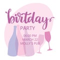 Happy birthday adult party celebration background template illustration