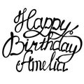 Happy birthday Amelianame lettering