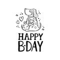 HAPPY BIRTHDAY BABY Cartoon Clip Art Vector Illustration Set