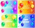 Happy Birthday Backgrounds with Glossy Balloons