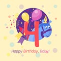 Happy birthday badge vector icon. Royalty Free Stock Photo