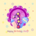 Happy birthday badge vector icon. Royalty Free Stock Photo