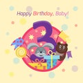 Happy birthday badge vector icon. Royalty Free Stock Photo