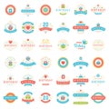 Happy Birthday Badges and Labels Vector Design Elements Set. Royalty Free Stock Photo