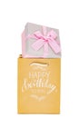 Happy Birthday bag with a gift Royalty Free Stock Photo