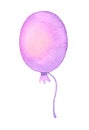 Happy Birthday ballon hand painted watercolor card.