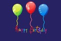 Happy birthday balloons artwork Royalty Free Stock Photo