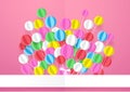 Happy Birthday. Banner with Colorful Balloons. Royalty Free Stock Photo