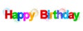 Happy Birthday Banner With Colorful Fireworks - Vector