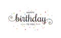 Happy birthday banner. Lettering confetti on white Royalty Free Stock Photo