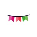 Happy birthday banner pennant icon flat vector design