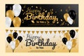 happy birthday banner with two models