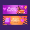 Happy birthday banners. Royalty Free Stock Photo