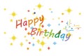 Happy birthday . Beautiful greeting card poster with calligraphy colors text word on white .