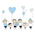 Happy birthday, big family with children Royalty Free Stock Photo