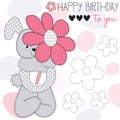 Happy birthday bunny vector illustration