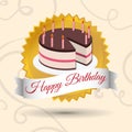 happy birthday cake candles stamp Royalty Free Stock Photo