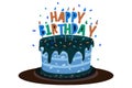 Happy Birthday Cake with candles illustration isolated on a white background Royalty Free Stock Photo