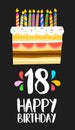 Happy Birthday cake card 18 eighteen year party Royalty Free Stock Photo