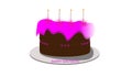 Happy Birthday cake with pink colors
