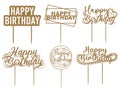 Happy Birthday cake topper designs Royalty Free Stock Photo