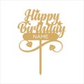 Happy birthday cake topper vector Royalty Free Stock Photo