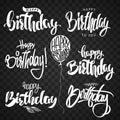 Happy Birthday calligraphy hand lettering set