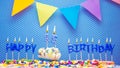Happy birthday candle letter word for fifteen year old kid. Copy space Happy birthday greetings for 15 years old, lit candles with