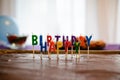 Happy Birthday Candles in chocolate Royalty Free Stock Photo