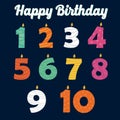 Happy Birthday Candles in Numbers for Your Family Party Royalty Free Stock Photo