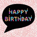 Happy birthday card with artistic unique font with golden glitter texture. Vector illustration