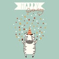 Happy Birthday card background with zebra Royalty Free Stock Photo