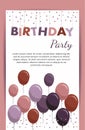 Happy birthday card with balloons .Birthday Party Elements Isolated on White Background