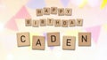 Happy Birthday card for a boy named Caden Royalty Free Stock Photo