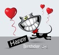 Happy Birthday Card cat smile Royalty Free Stock Photo