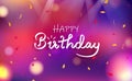 Happy birthday card, Celebration party fancy blurry colorful abstract background decorative paper scatter confetti falling, light Royalty Free Stock Photo