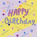 Happy Birthday card with colorful blot background