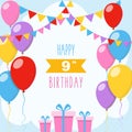 Happy Birthday card with gift boxes Royalty Free Stock Photo