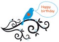 Happy birthday card with lovebird Royalty Free Stock Photo