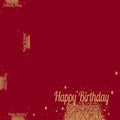 Happy birthday card red background decoration border celebration holiday frame Royalty Free Stock Photo