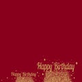 Happy birthday card red background decoration border celebration holiday frame Royalty Free Stock Photo