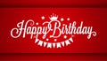 Happy Birthday Card On Red Background