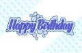 Happy Birthday card simple typography in a blue