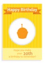 Happy Birthday card for 20th birthday